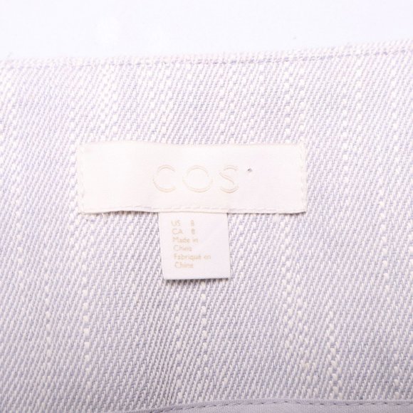 COS Gray Cotton Blend Textured Pencil Skirt - Picture 2 of 5